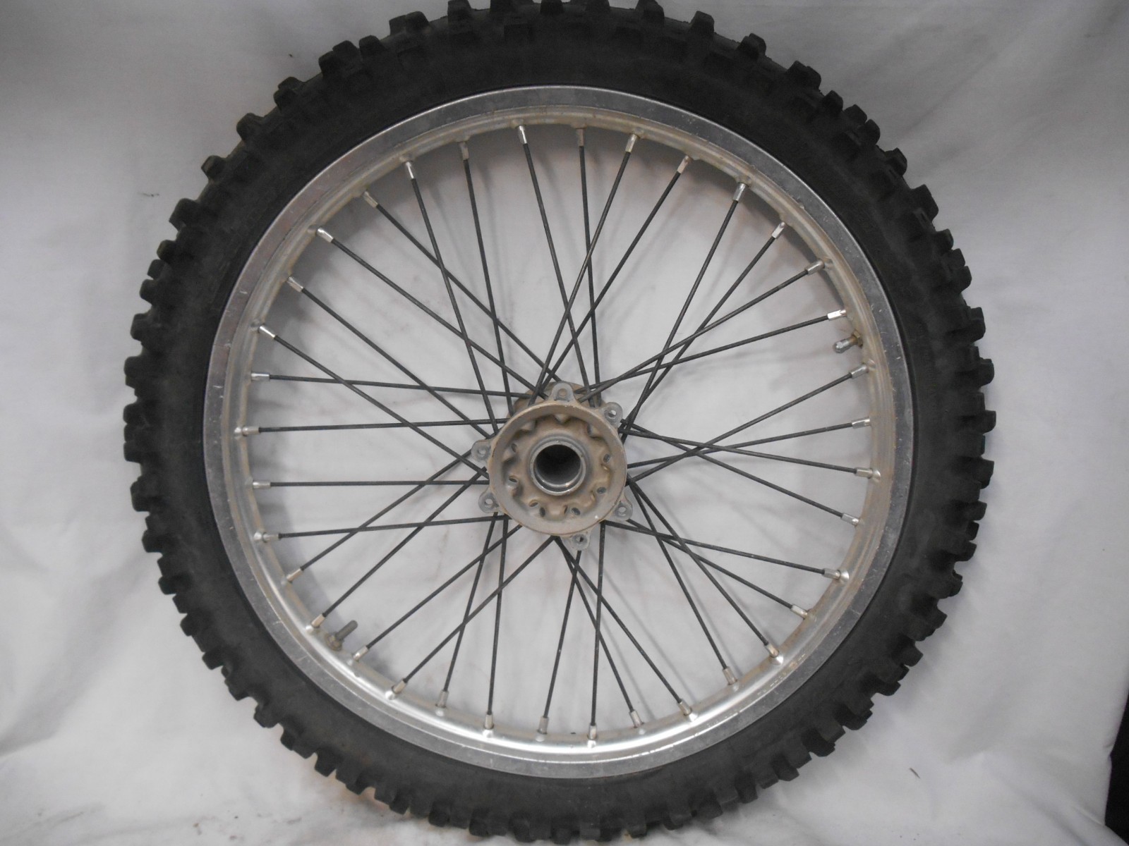 Front DID Wheel Rim Silver 21×1.60 Dunlop Geomax 80/100-21 OEM Hub KX250F KX450F