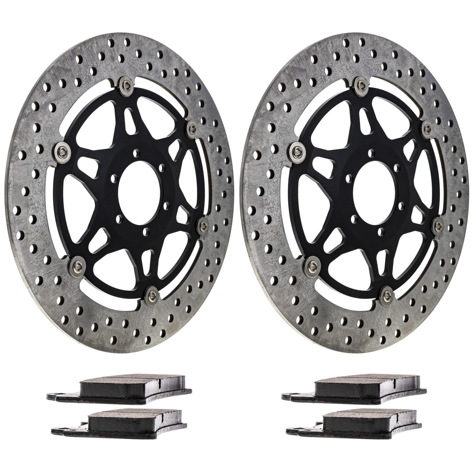 NICHE Brake Rotor Pad Kit for Yamaha 4KG-25805-00-00 Front Semi Metallic