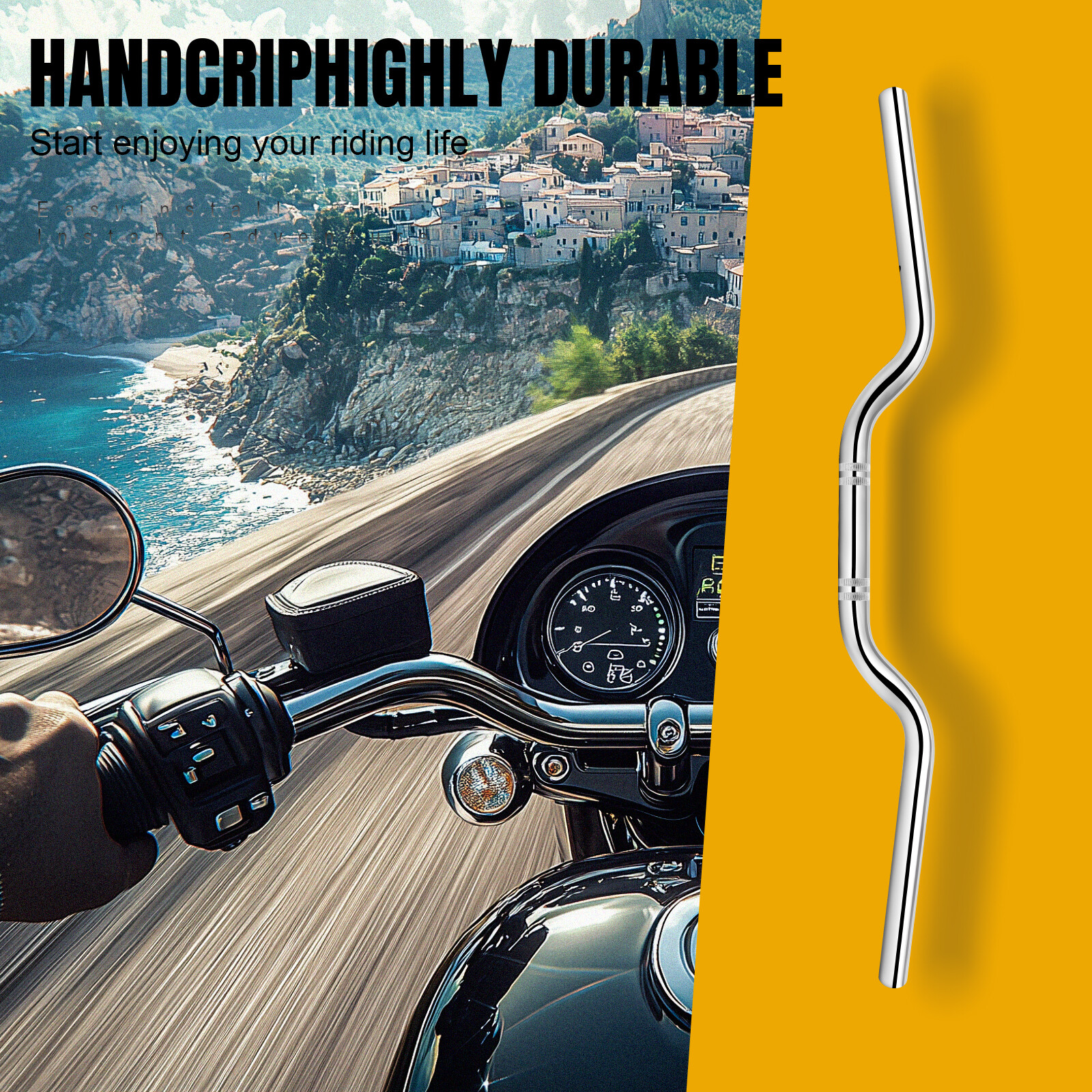 1″ Motorcycle Tracker Handlebar Drag Bar For Harley Softail Dyna Sportster XL883