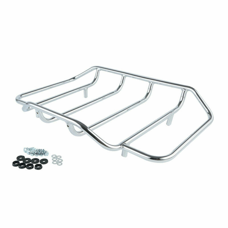 13.7” King Trunk Pad w/ Two Up Mounting Rack Fit For Harley Fat Boy 2008-2016