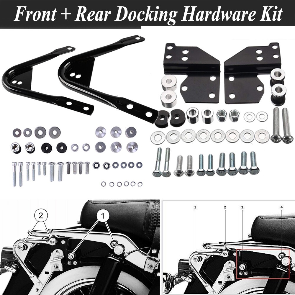 For 97-08 Harley Touring Quick Release Backrest Sissy Bar Docking Hardware Kits