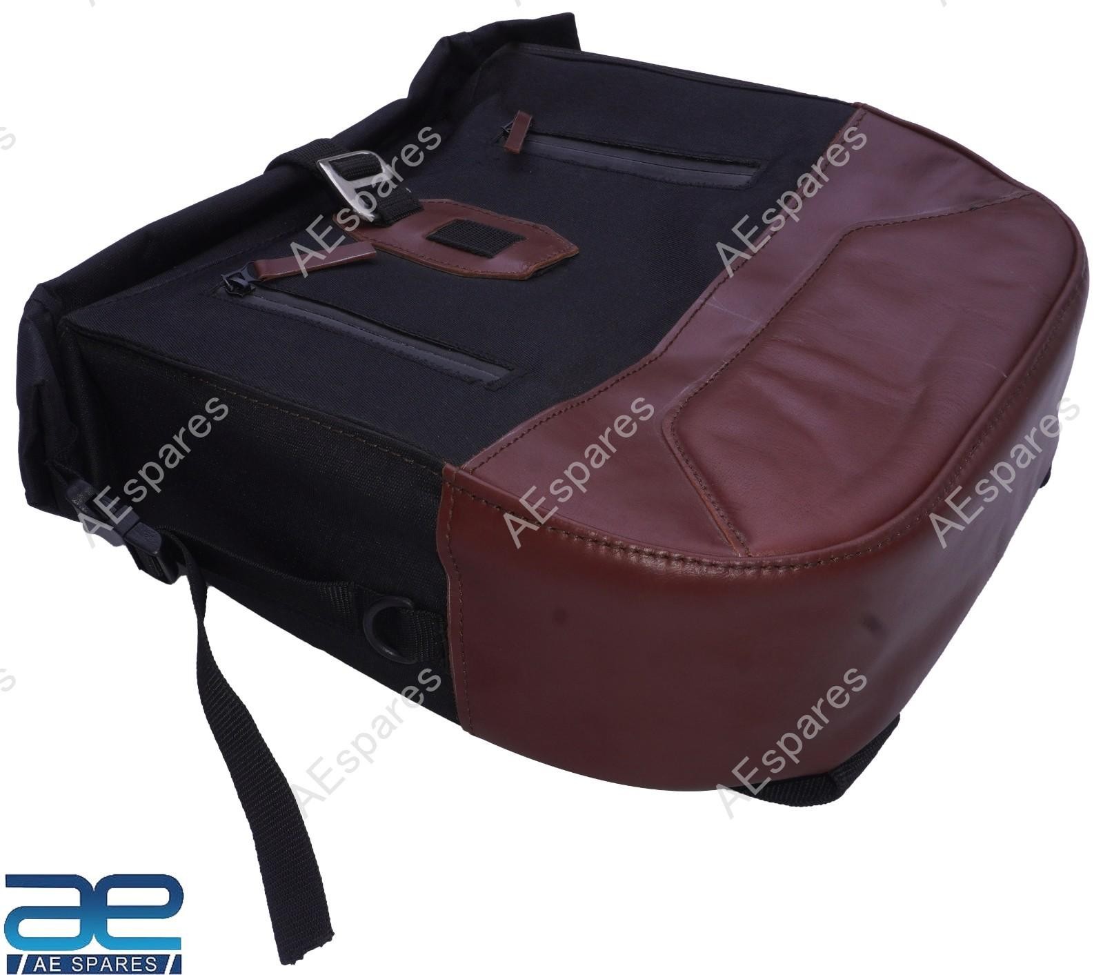 Touring Pannier Bags Pair Black & Brown Color For Royal Enfield Hunter 350 @WE