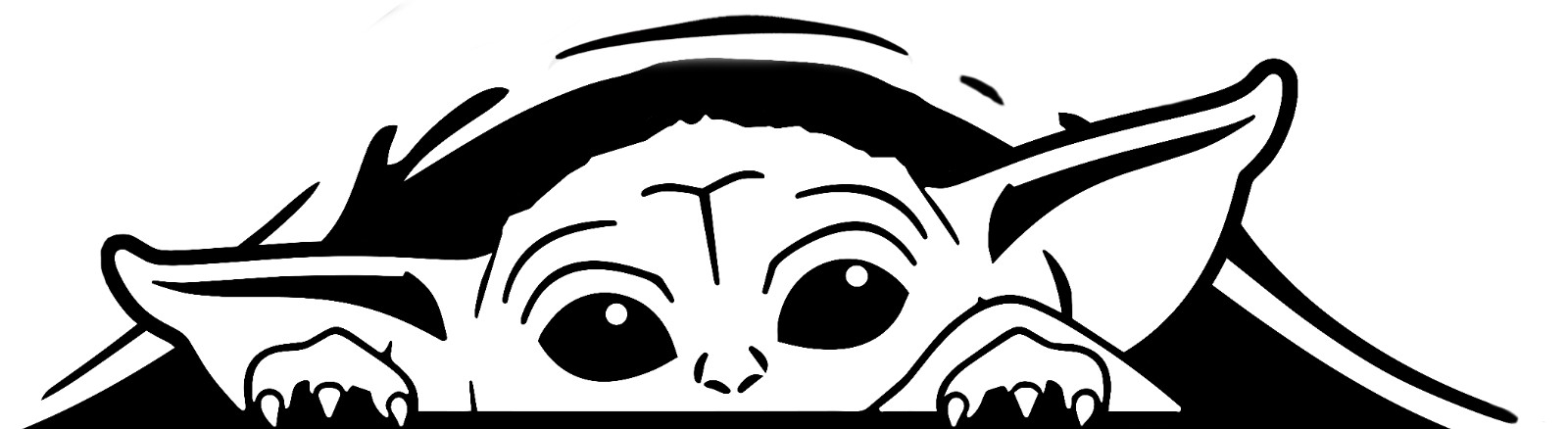 Peeking Baby Grogu – Car Bike Scooter Boat Van Camper Sticker