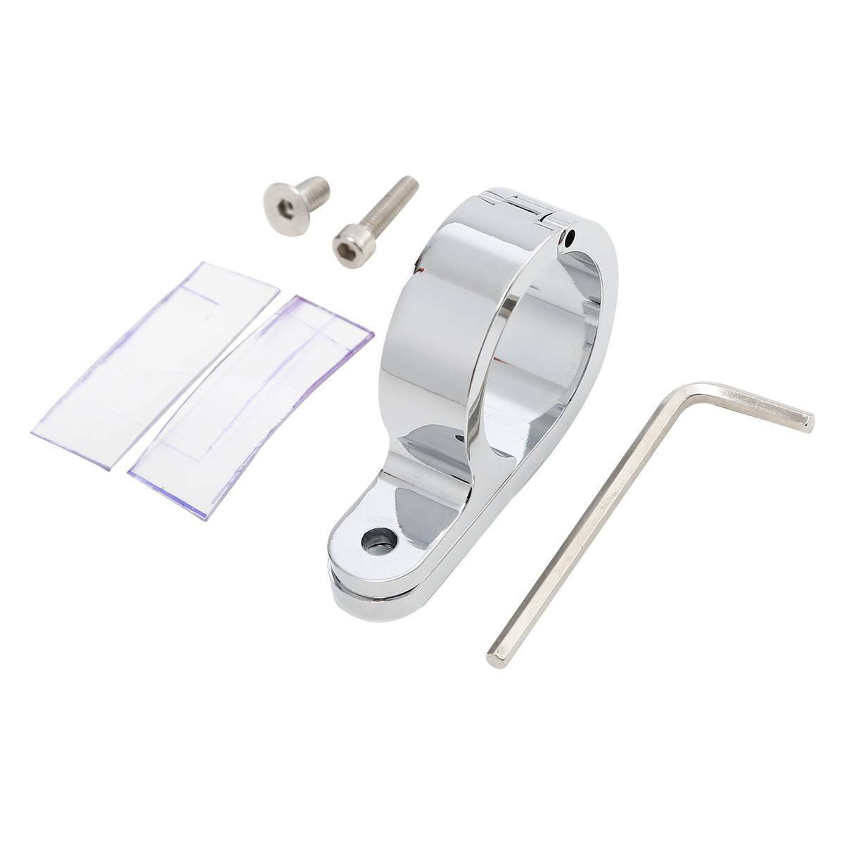 2PCS 1 1/4″ 32mm Chrome Universal Handlebar Mounts Clamp Clock Fit For Harley