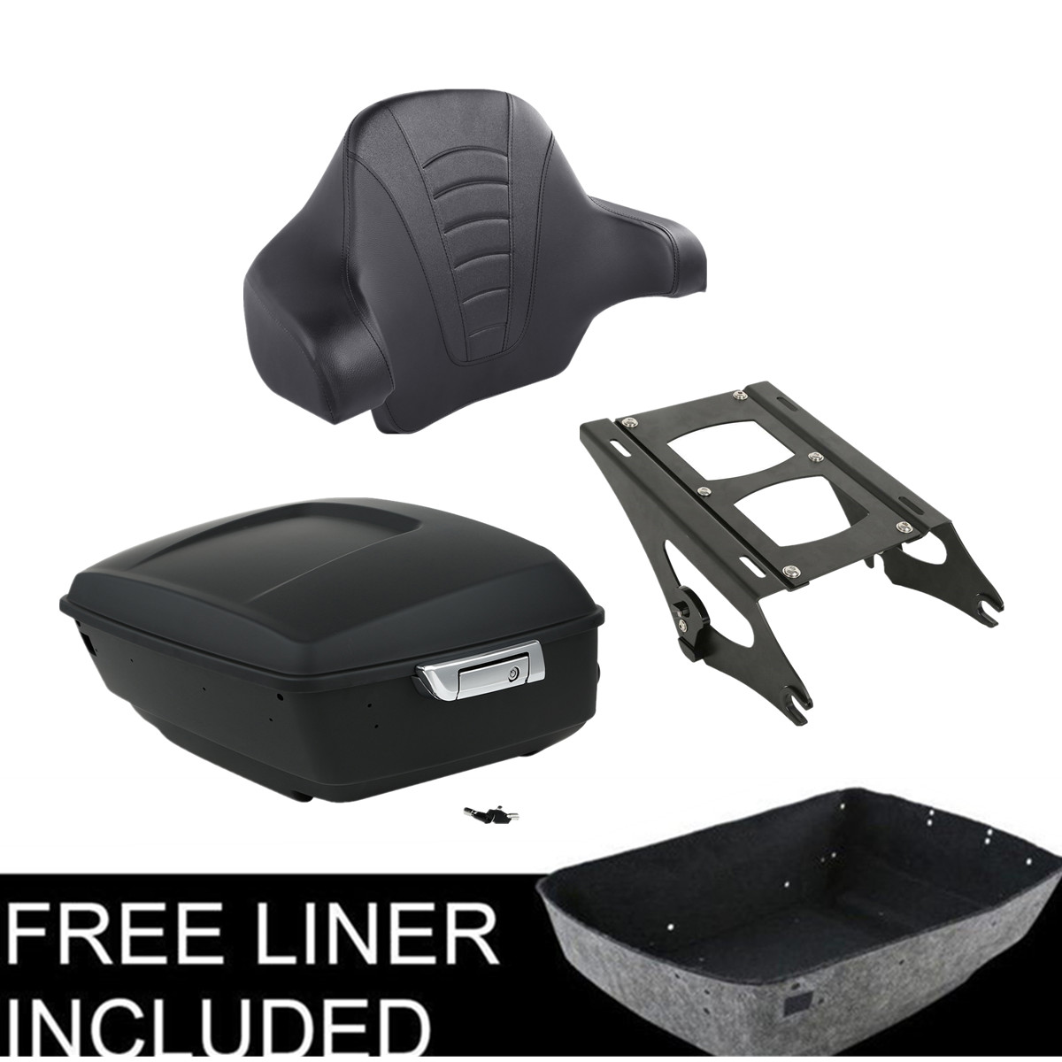 Matt Black King Trunk Pad Mount Rack Fit For Harley Street Glide 14-25