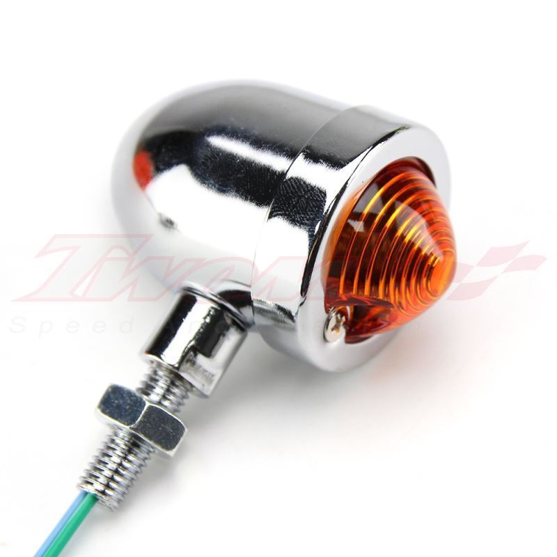 4x Universal Motorcycle Chrome Bullet Blinker Turn Signal Indicator Amber Lights