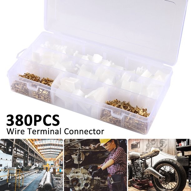 380PCS Motorcycle Wiring 2.8mm Harness Loom Bullet Connectors Brass Electrical