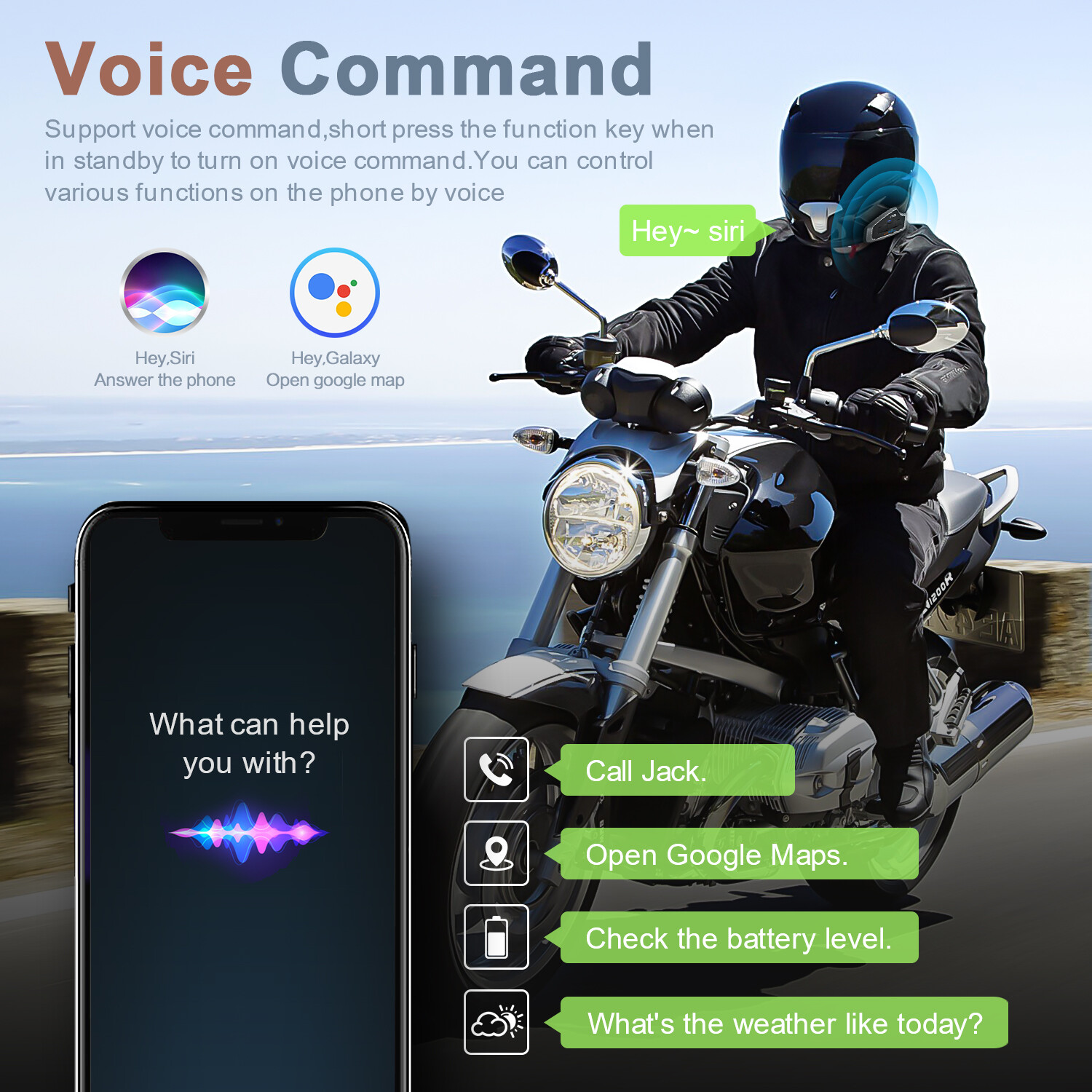 FX2 Bluetooth Motorcycle Intercom Helmet Headset Motorbike 3 Rider Communication