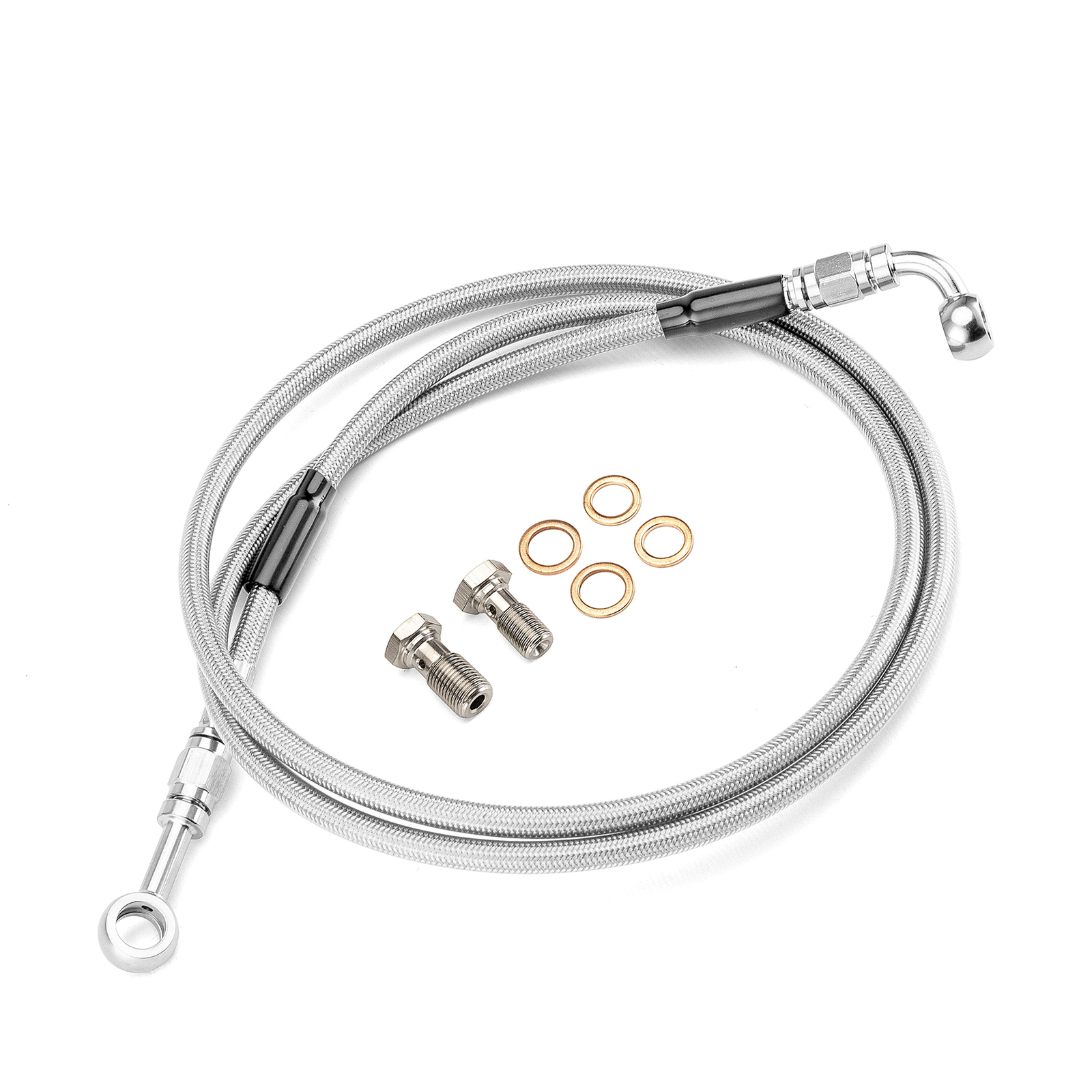 Non-ABS Stainless Steel Brake Line Kit Front +4″ for Harley Dyna Switchback FLD