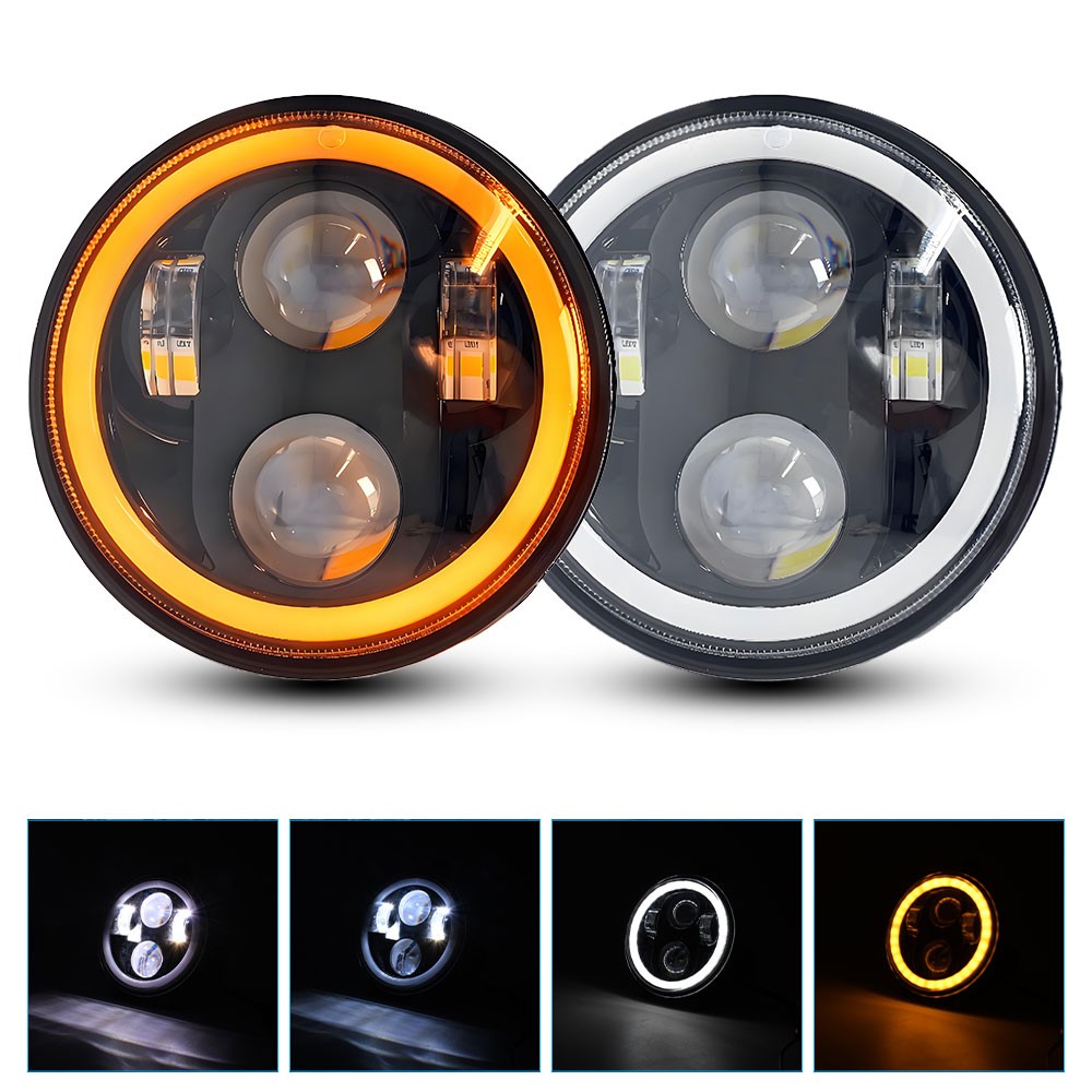 5.75″ 5 3/4 inch LED Headlight DRL Hi-Low Sealed Beam for Indian Scout & Bobber