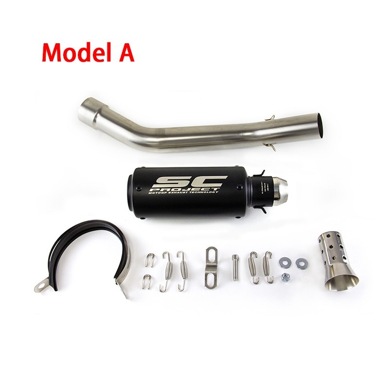 For Kawasaki Ninja ZX10R 2008-2020 Exhaust System Mid Pipe Slip On Black Muffler