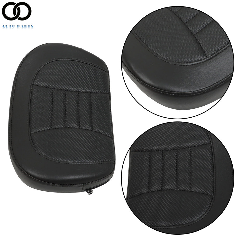 For Touring CVO Glide Street Passenger Sissy Bar Backrest Pad Black Stitching