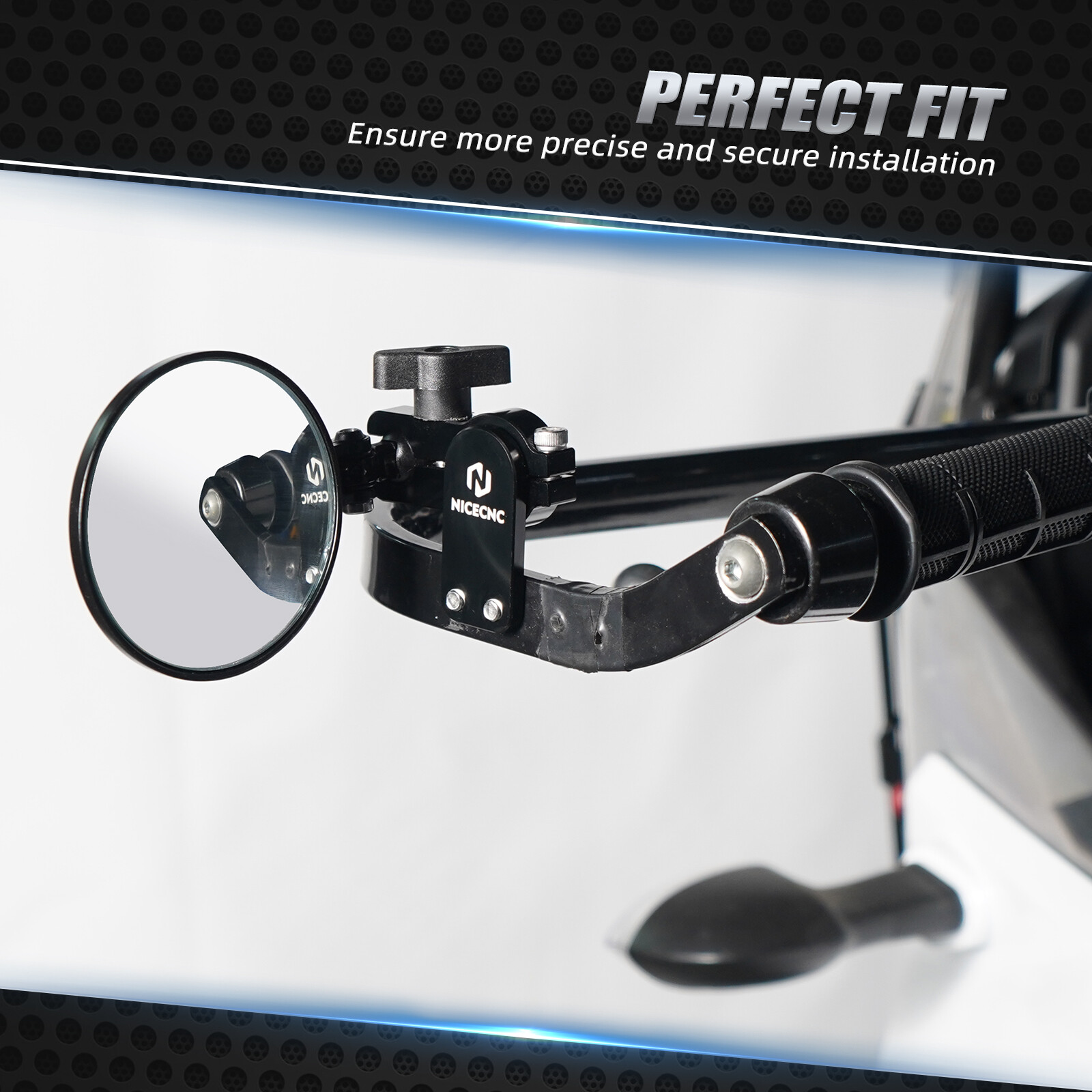 Universal Motorcycle Round Quick Flip Mirrors Kits Convex Glass For Off-Road