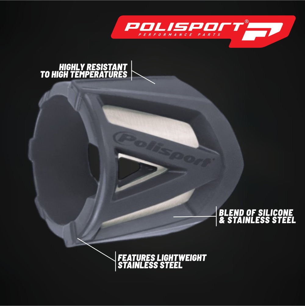 Polisport Silencer Protector (340-400mm/13.4-15.7 in) Exhaust Guard Grey