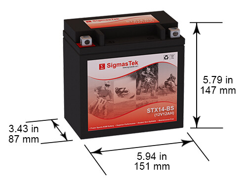 Yamaha 660CC YFM660R Raptor, 2001-2005 Battery Replacement (200CCA)