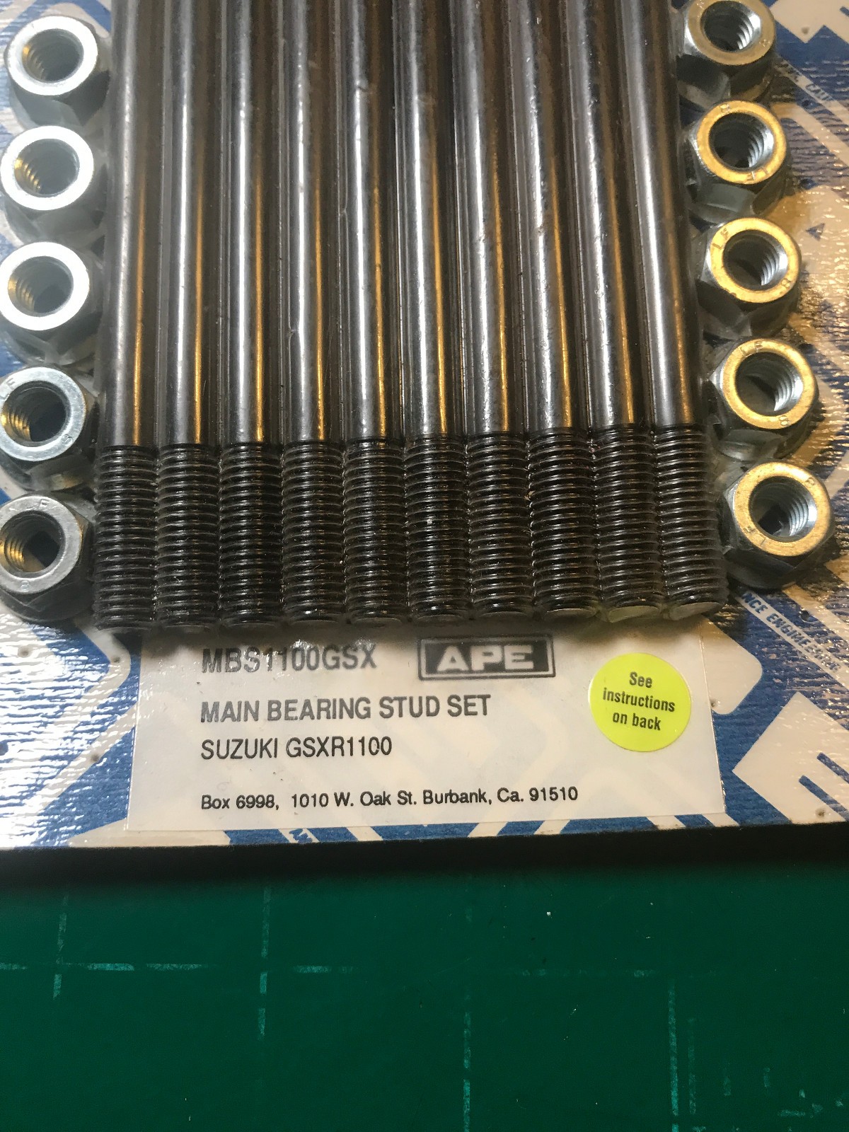 APE Main Bearing Stud Set Suzuki 1986-92GSXR/GSX1100 MBS1100GSX