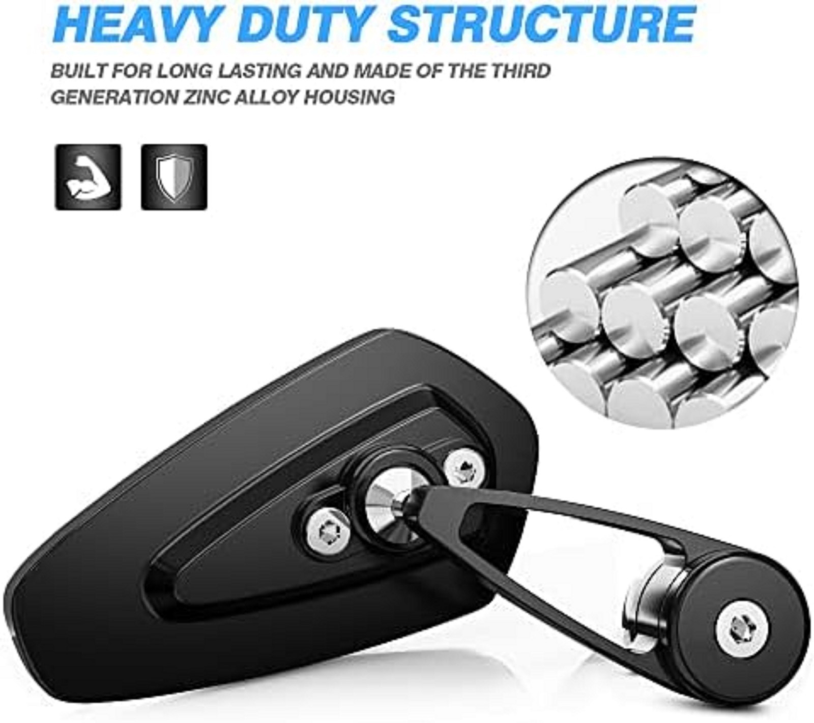 MICTUNING Motorcycle Mirrors – 7/8″ (22mm) Bar End Rear View Small, Black