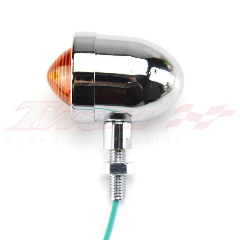 4x Universal Motorcycle Chrome Bullet Blinker Turn Signal Indicator Amber Lights