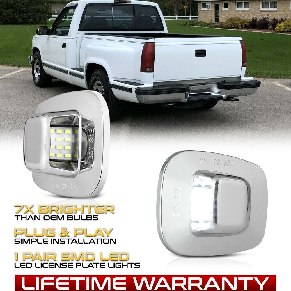 For Chevy C/K 1500 2500 3500 Pickup LED AUXITO License Plate Light 5500K Lamps