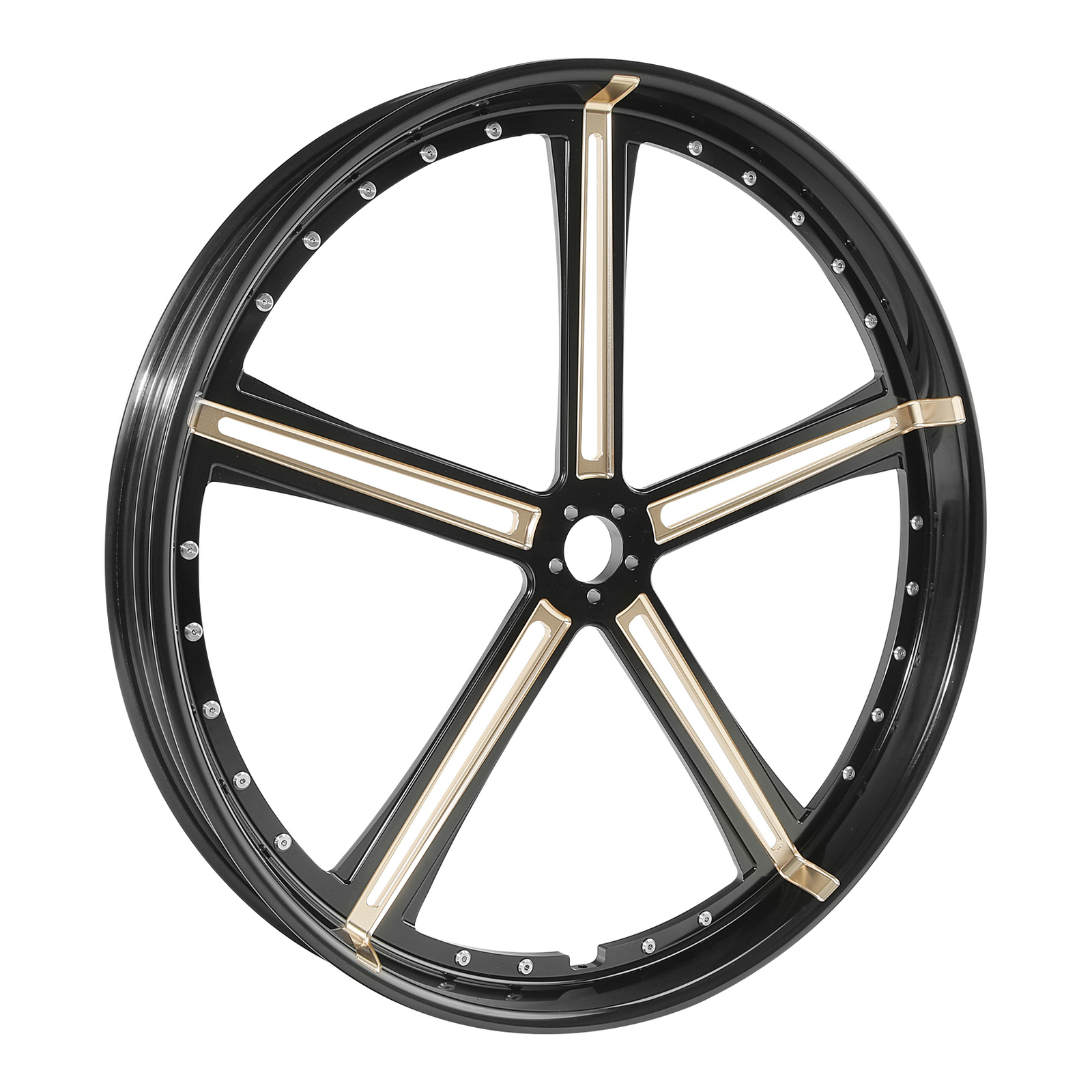 30×3.5″Black Billet CNC Front Wheel Rim 5 Spokes Fits For Harley Touring Custom