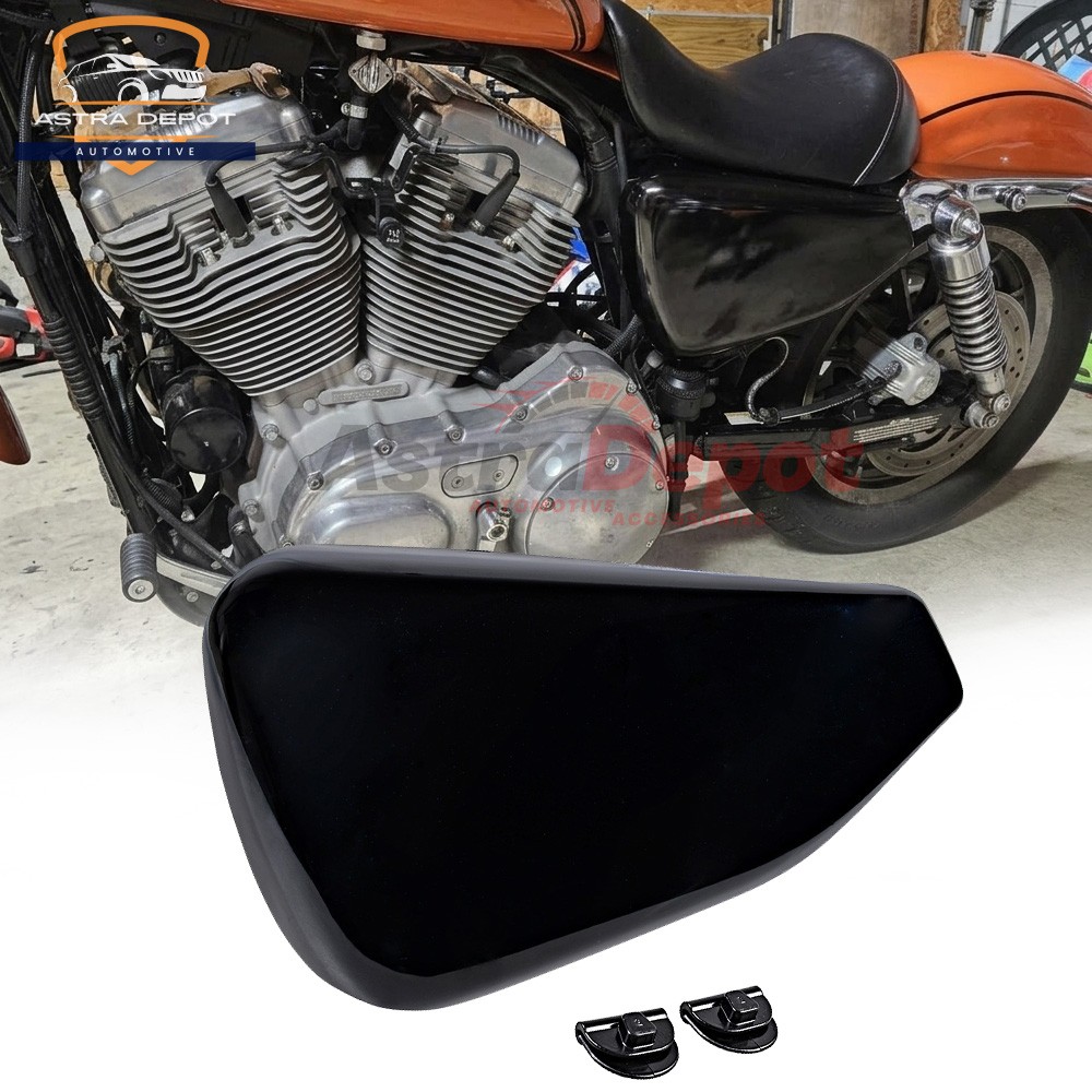 For 14-22 Harley Sportster 883 1200 Left Battery Side Cover w/ Clips Gloss Black