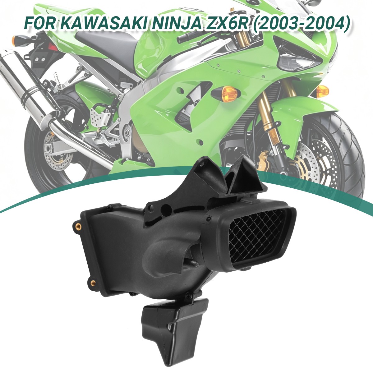 Ram Air Intake Tube Duct Pipe Fairings For Kawasaki Ninja ZX6R ZX636 2003 – 2004