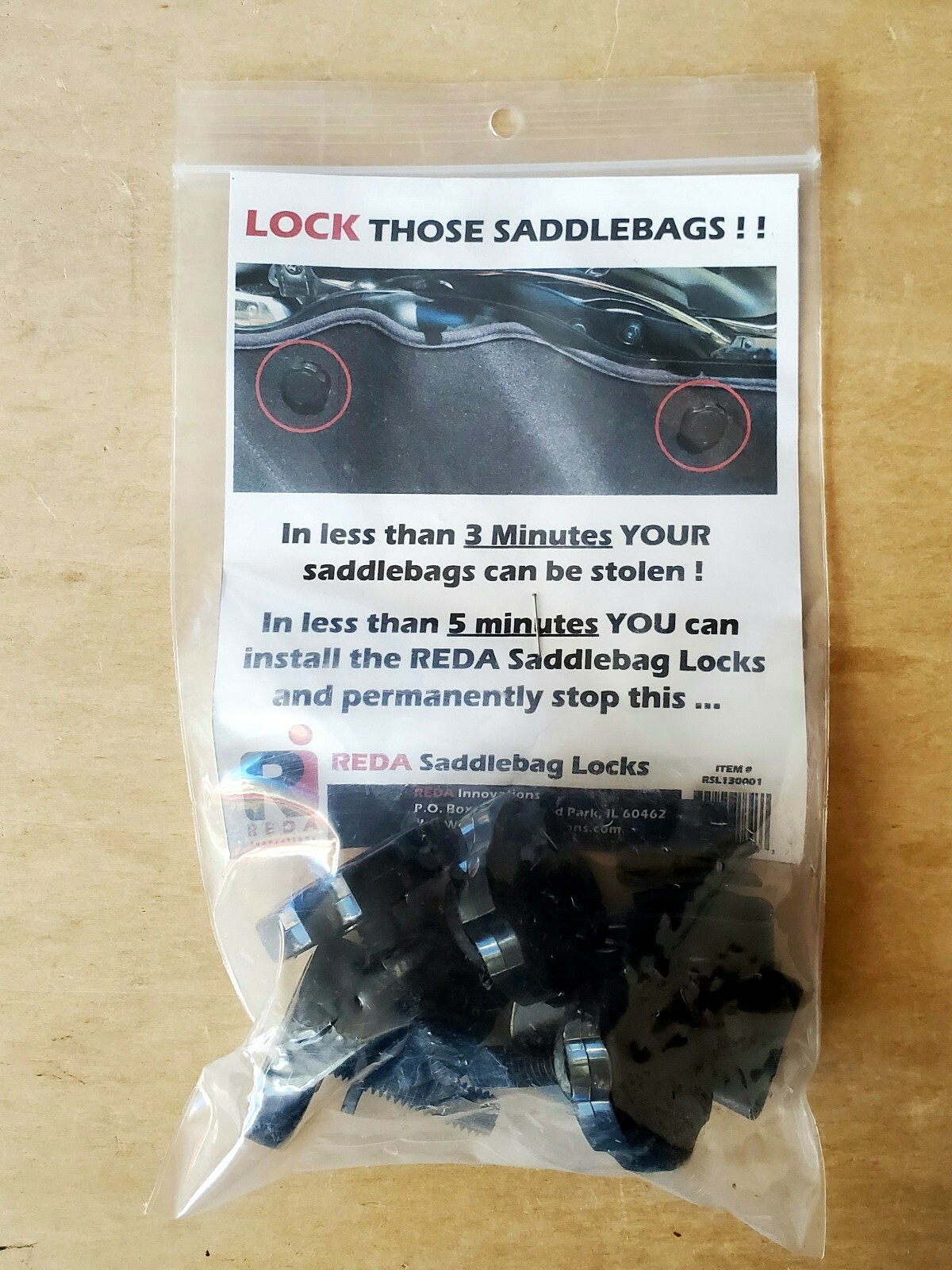Reda RSL130001 Saddlebag Locks Set Black HD FLH FLT Drag Specialties 3501-1094