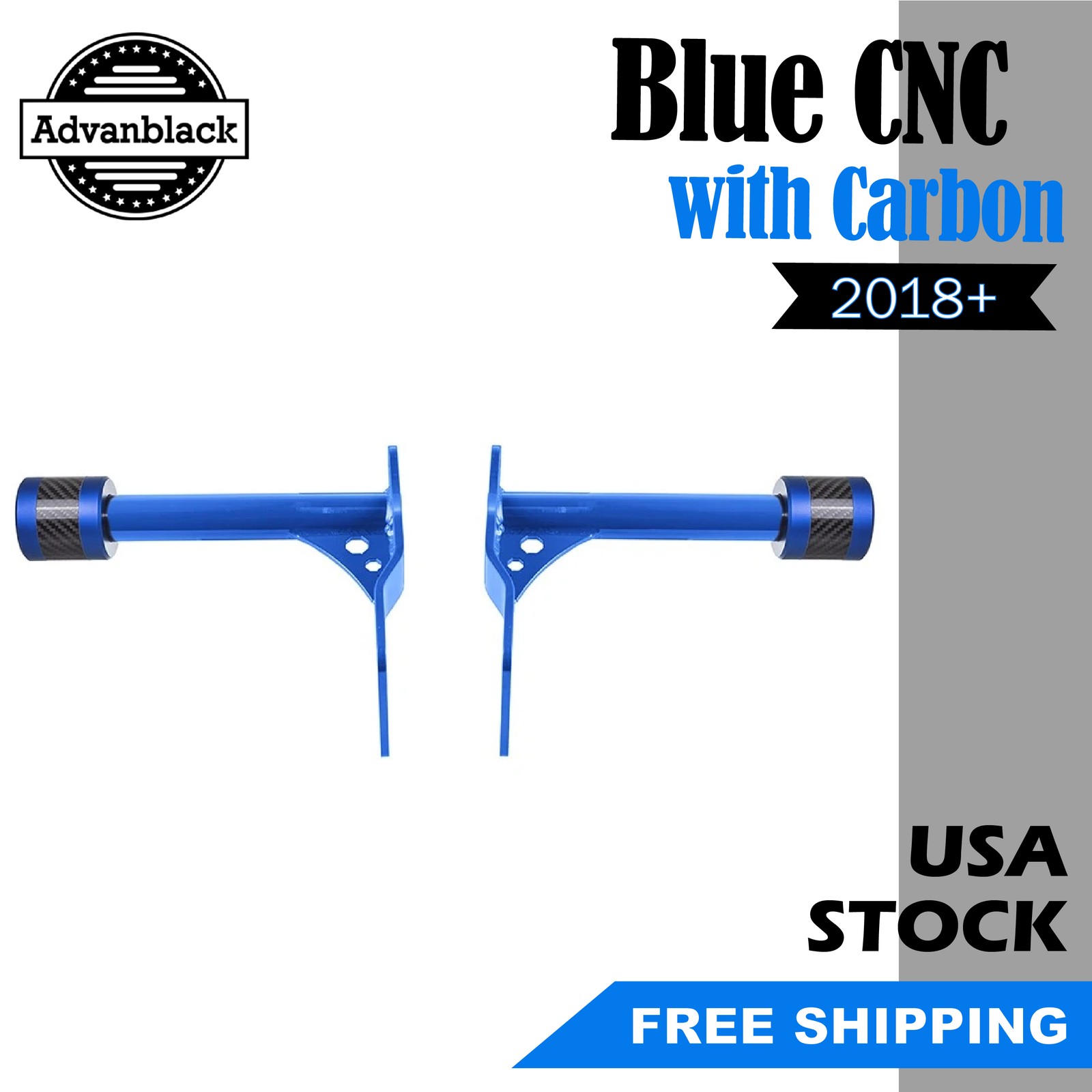 ProTek Performance Blue Rear Crash Bar Sliders Blue/Carbon Fits Harley Softail