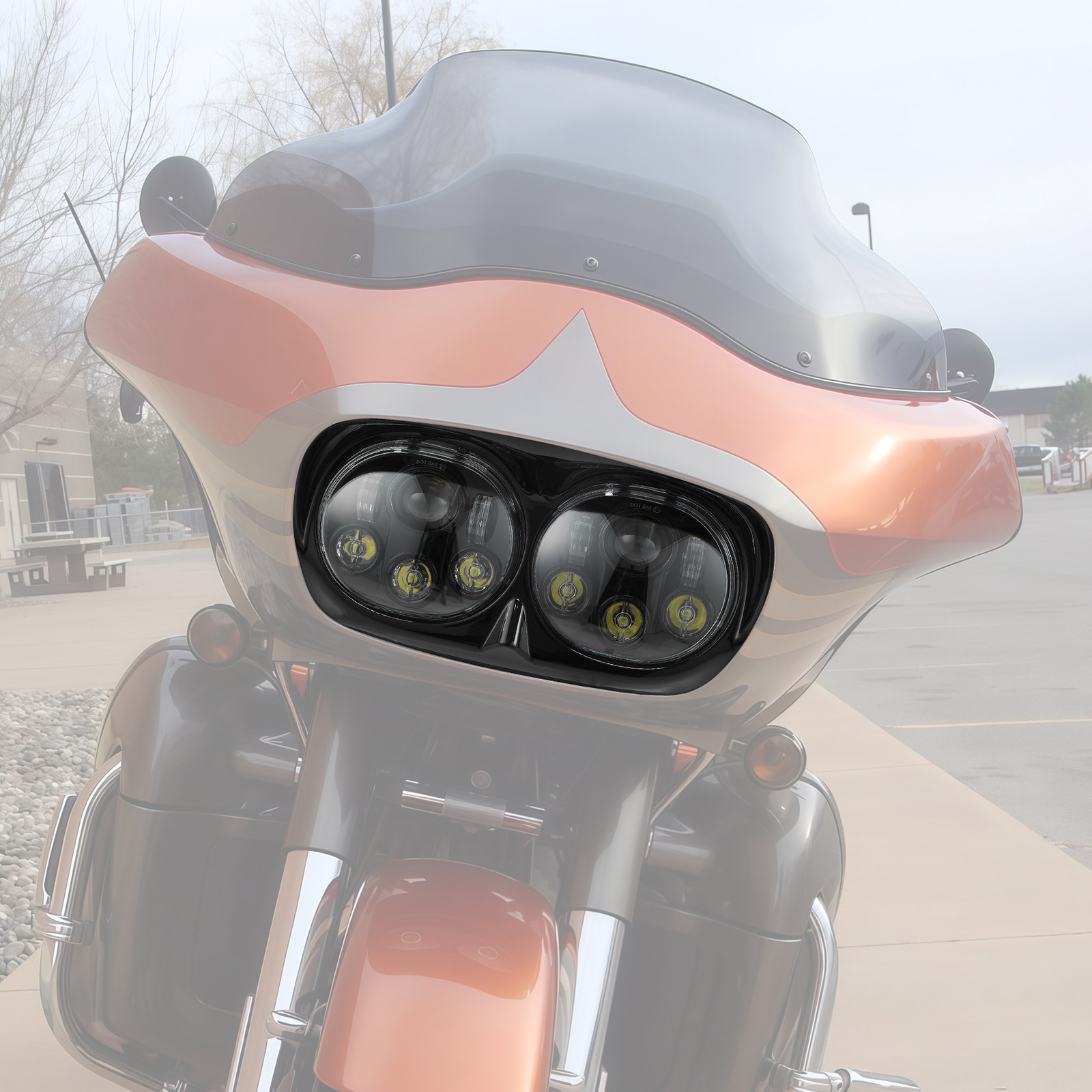 Front Fairings With 5.75” Dual Headlight Fit For Harley Road Glide 1998-2013