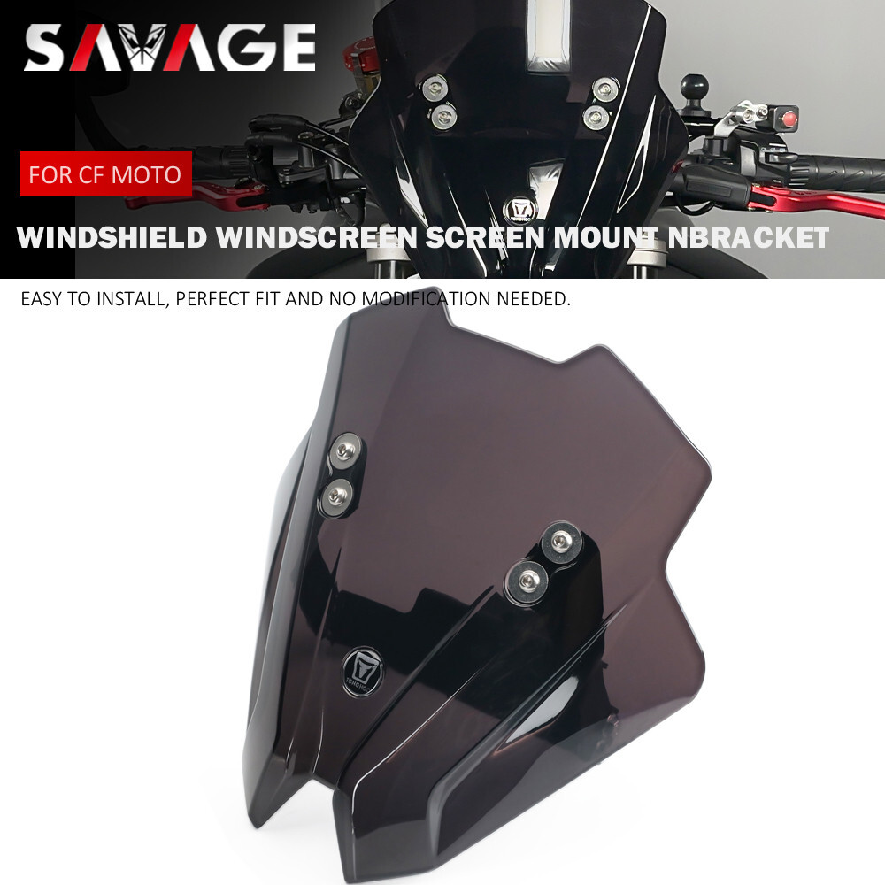 For CF MOTO 450 NK 2023 2024 Windshield WindScreen Screen w/Mounting Bracket