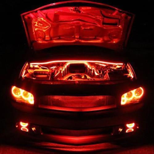 RGB Multi-Color LED Car Engine Bay Flexible Lighting Strips w/ Wireless Remote