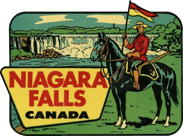 #666 (1) 4″ Niagra Falls Mounty Impko Repro Decal Sticker LAMINATED