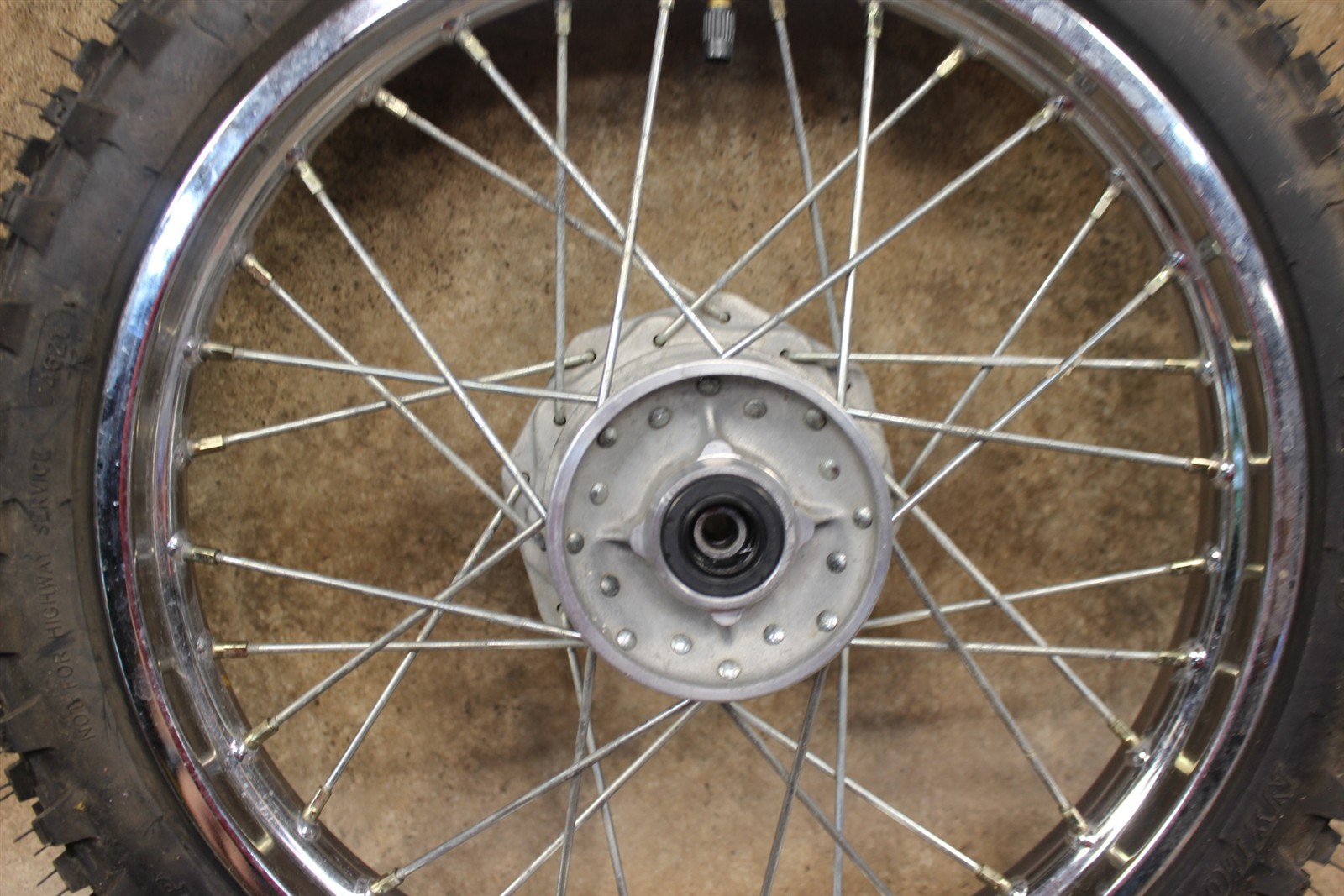 1996 96 Kawasaki KX60 KX 60 OEM Front Wheel Rim Hub Tire 14×1.4