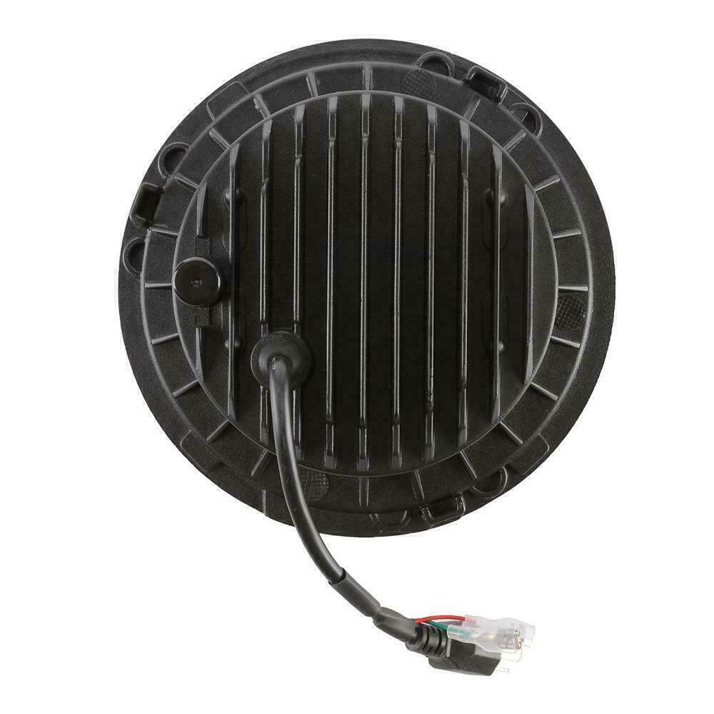 7″ inch Round LED Hi-Lo Headlight H4 9003 For Harley Softail Motorcycle Chrome