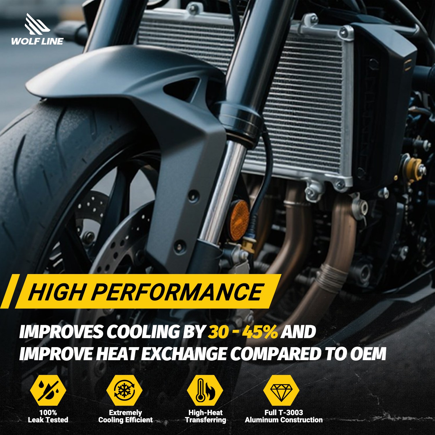 WOLFLINE Motorcycle All Aluminum Radiator For BMW S1000RR 2015-2018