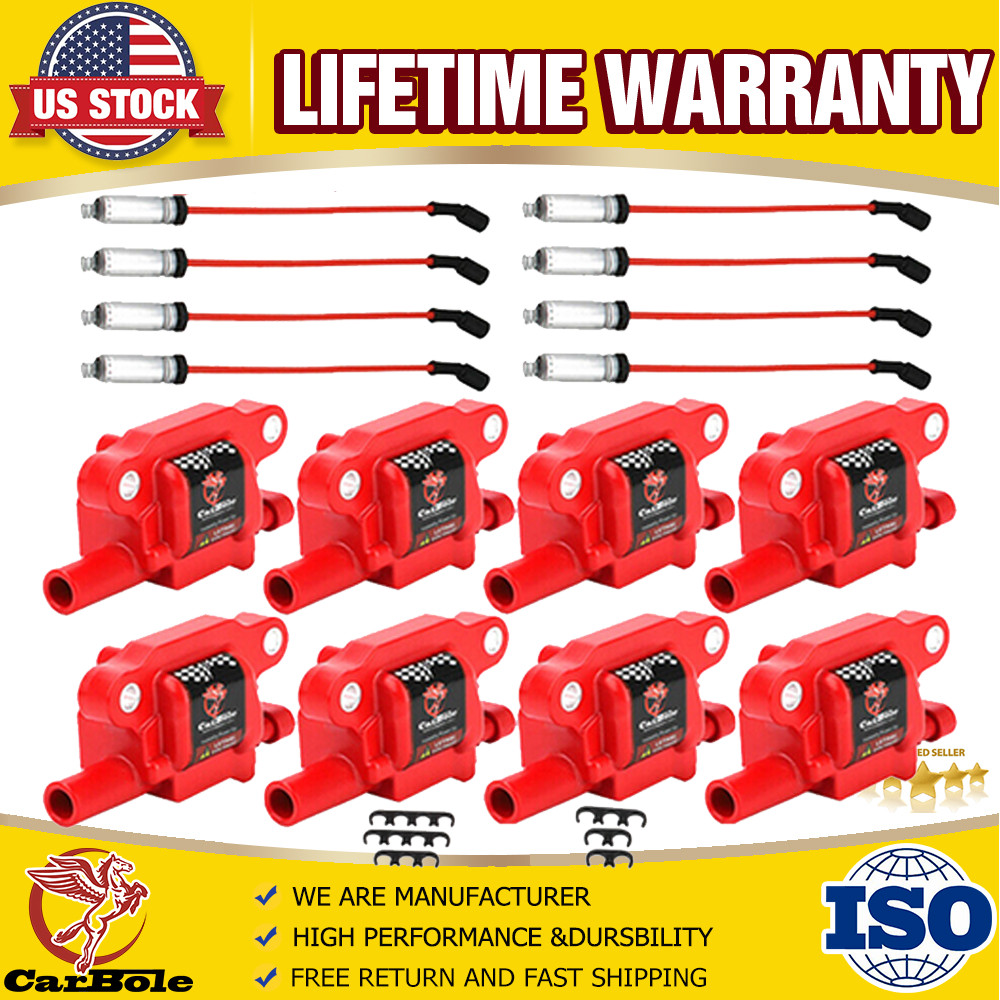 8X UF413 Ignition Coil & 8mm Spark Plug Wire Kit For Chevy GMC V8 4.8L 5.3L 6.2L