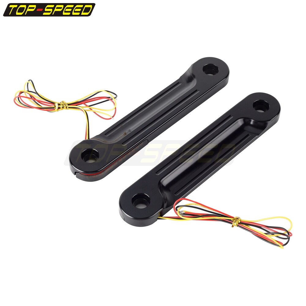 Flush Fork Amber Turn Signals Light White Running Light Brackets For Harley