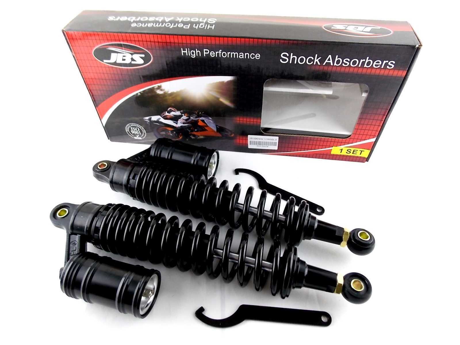 HUSQVARNA WR390 380mm JBS REAR AIR NITROGEN CELL SHOCK ABSORBERS BLK