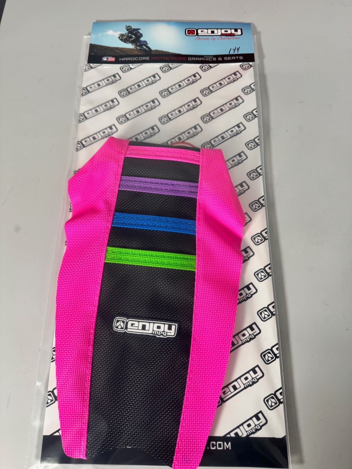 2021-2023 GASGAS MC 50 gripper seat cover PINK/BLACK/MULTI color rib #144
