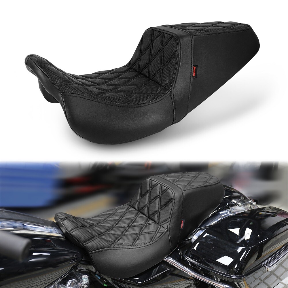 Step-Up Full Black One-Piece Seat For Harley Road King FLHR 08-23 Special 17-23