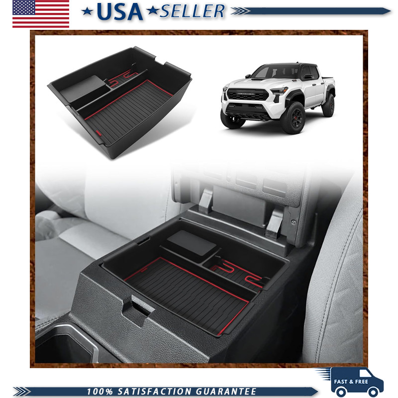 Center Console Organizer 2024 2025 2026 Toyota Tacoma Red ABS Interior Insert