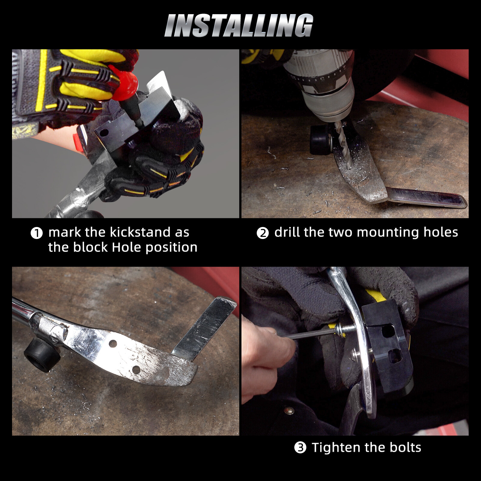 1″ / 2″ Kickstand Lift Block Riser Set For Harley Iron 1200 XL1200NS 2018-2019