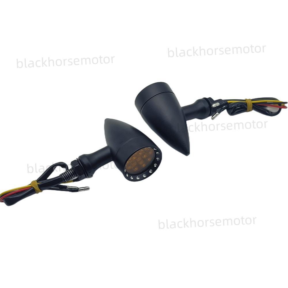Motorcycle Black LED Amber Blinker Turn Signal Lights For Harley Honda Univresal