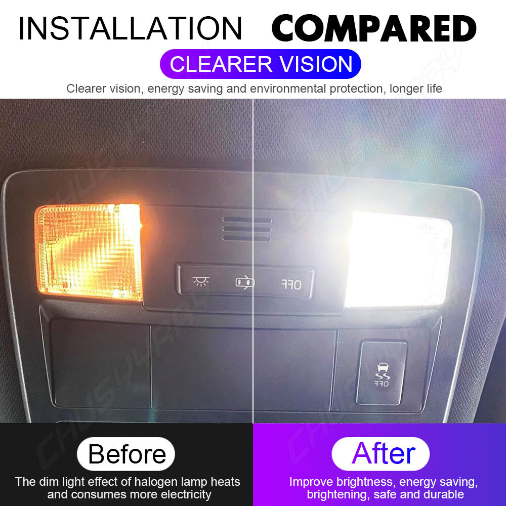 10Pcs Super White T10 Wedge 5-SMD 5050 LED Light bulbs W5W 2825 158 192 168 194