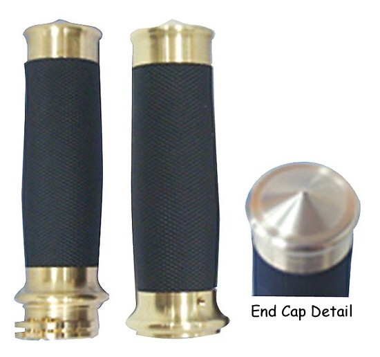 Solid Brass Grip Set w/Textured Black Rubber Grips (4208800)