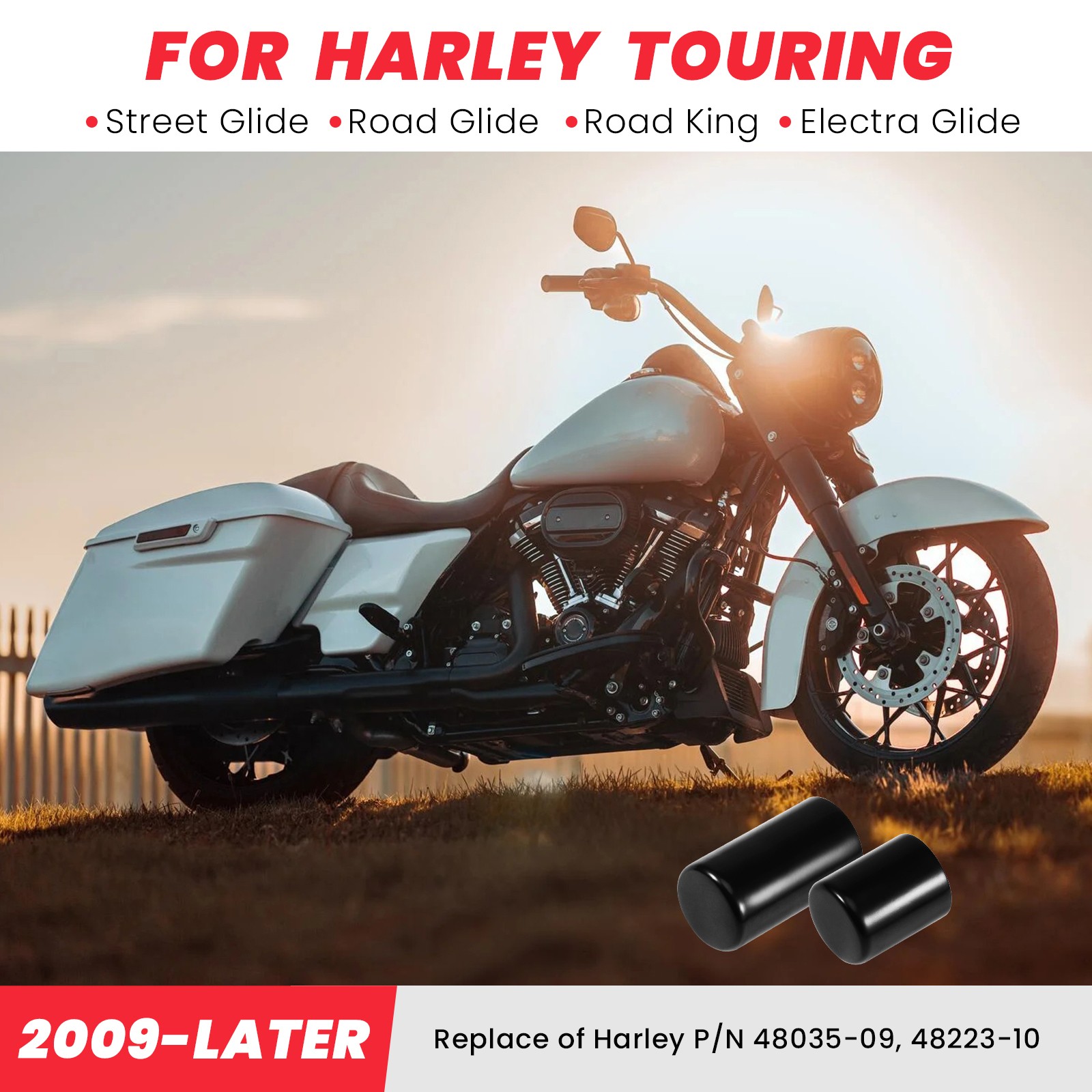 4X Docking Hardware Kit Magnet Cover Caps for Harley Touring Road King 2009-2026