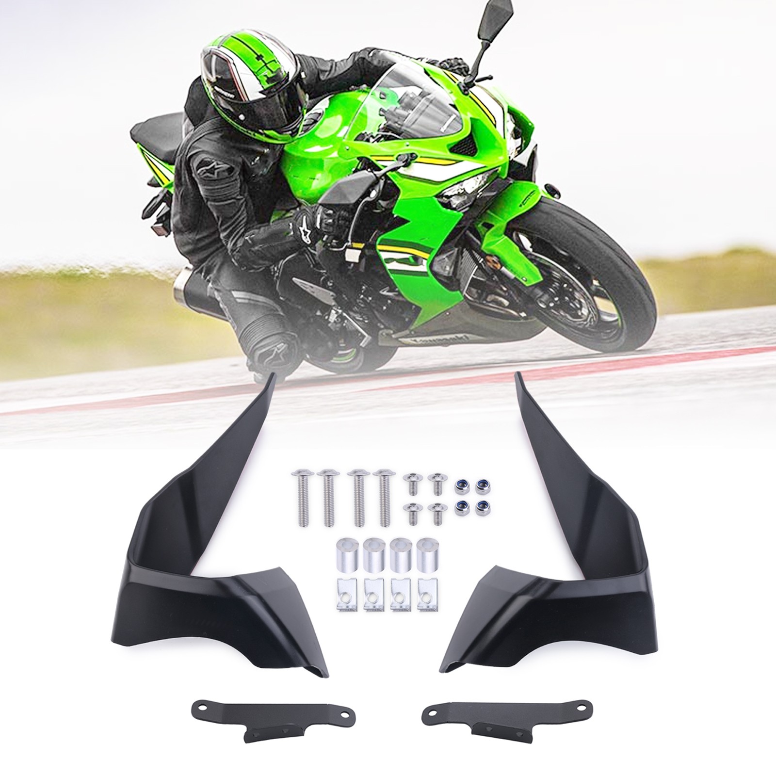 For Kawasaki ZX-6R 2024-2026 Front Spoiler Wing Aerodynamic Winglet Kit Fairing