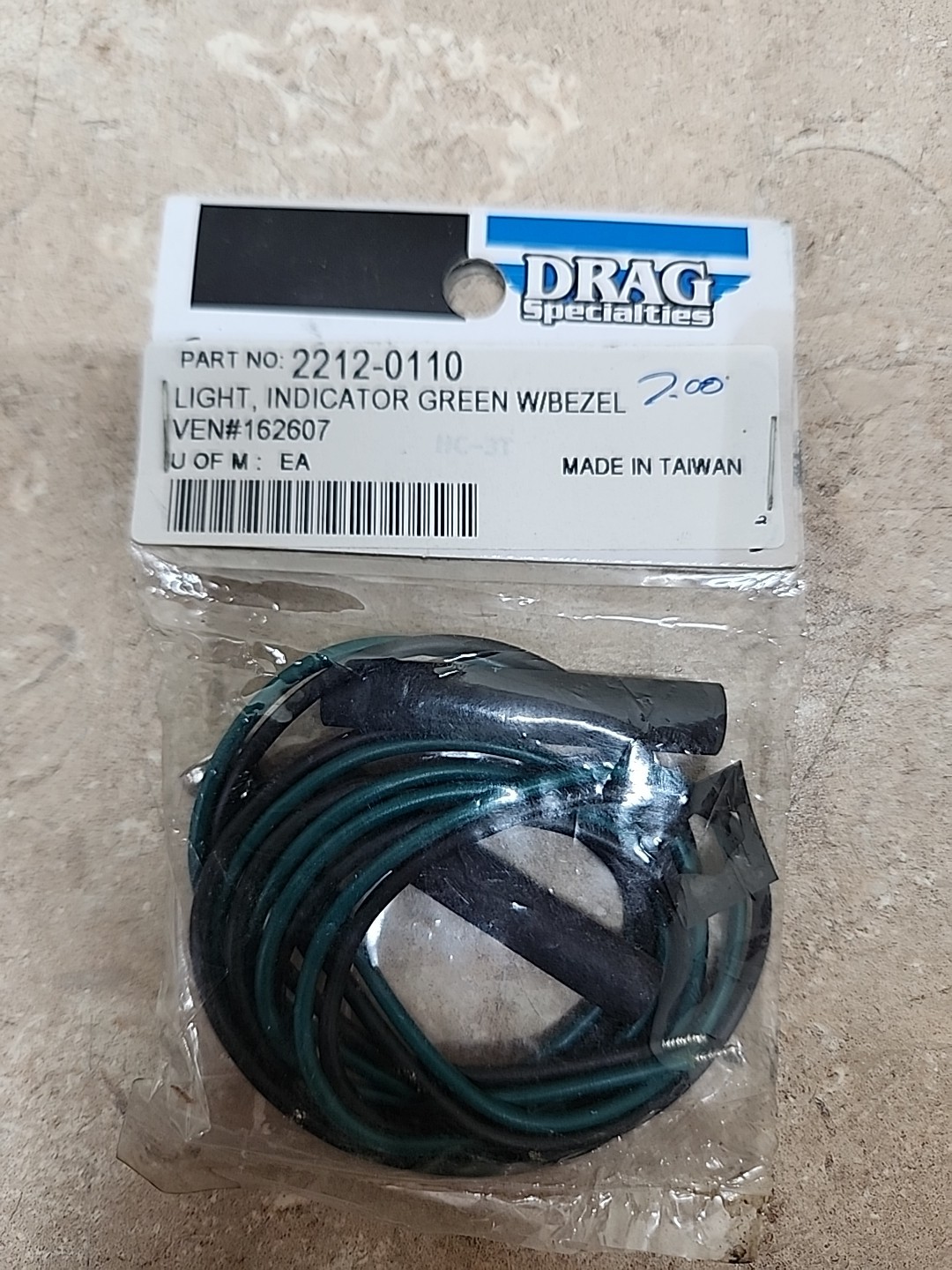 Drag Specialties 2212-0110 Snap-In Indicator Light 162607 Unfinished 2212-0110