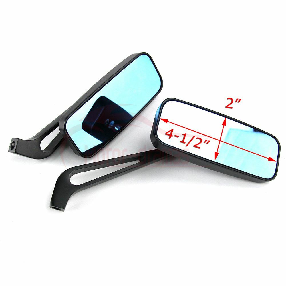Black Motorcycle Rearview Side Mirrors 8mm 10mm Mount For Kawasaki Suzuki Honda