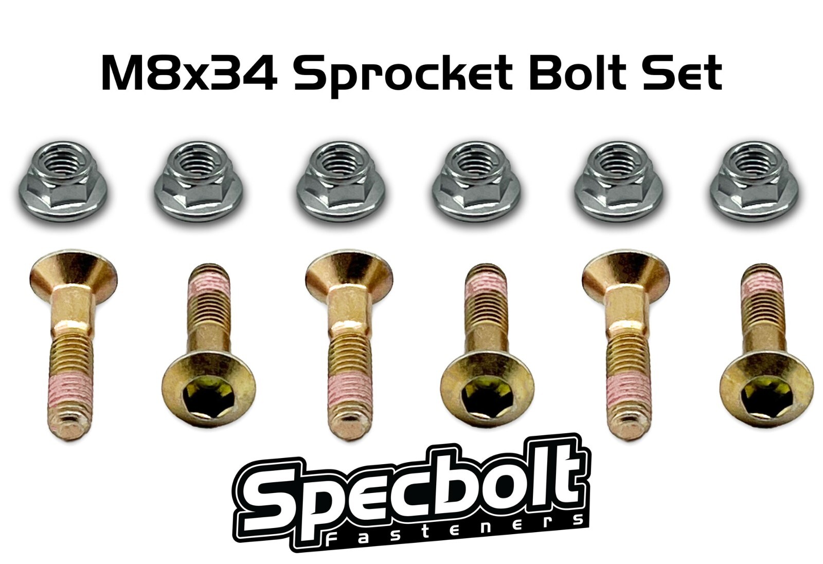 SPROCKET BOLTS M8x34 HONDA CR 500 480 450 250 125 80 60 CRF250R CRF450R CRF230F